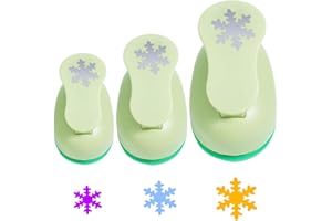 UCEC Motivstanzer Schneeflocke Set 3 Stück – Stanzer Schneeflocke, Motivstanzer Weihnachten, Papierstanzer Motivlocher, Ideal für Basteln, Scrapbooking und Weihnachtskarten (25mm 15mm 10mm)
