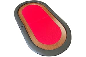 REDTOOTH POKER Professional Folding Red Speed Cloth Poker Table Top | 152cm x 85cm | For 6 to 8 Players | Includes Carry Case
