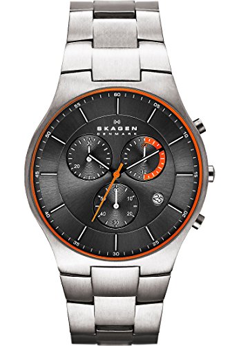 Skagen Herren-Armbanduhr Analog Quarz One Size, schwarz, grau