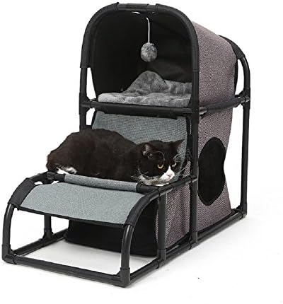 Chongbo Multifunction Detachable Combination Cat Tree Condo Tower with Scratching Posts Kitty Trees House Bed Furniture for Kittens Gray