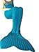 Produktbild iEFiEL Mädchen Damen Kostüm Meerjungfrau Fischschwanz Decke Schwanz Flosse Handgemachte Schlafsack Blanket Kostüm Häkel Erwachsene Decke, Blau, Erwachsene Größe