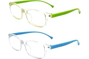 HUSALSEA 2 Pairs Blue Light Blocking Glasses, Kids Blue Light Blocking Glasses Gaming Glasses, Kids Glasses, Computer Screen Glasses, Preventing Eye Fatigue, Coloured Glasses For Children