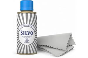 OESMO Silvo Silver Polish and Tarnish Guard Kit with 3 Microfibre Cloths - for Jewellery, Cutlery & Silverware