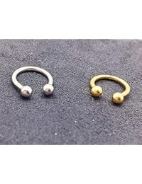 Diversa Piercing - Valentino Ferro di Cavallo in Oro 750, Orecchino Uomo, Septum Uomo Circular Barbell in Oro 18 Carati