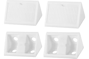 DTGN 42x20x20mm(LxWxH) Plastic Corner Brackets -24Pack - Good for Furniture Repairing - 4 Holes L Shape Right Angle Brace - White