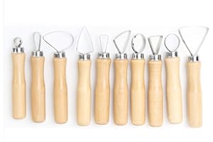 GAROSA 10 pezzi kit di strumenti per scolpire il nastro in terracotta di ceramica in acciaio inossidabile con filo piatto per modellare la raschiatura Pottery Tools
