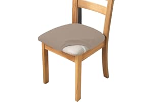 XIANYU Fundas De Asiento Jacquard para Sillas De Comedor Estiramiento Asiento De Silla Cojín Fundas Lavables Extraíbles Comedor Cocina Fundas para Sillas (Camello,Set of 4)