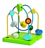 Eichhorn 100002235 – buntes Holz-Spielcenter, 20x20x36 cm – Motorik -inklusive Motorikschleife, Uhr, Motorikspiel, Drehspiel und 5 Steckbausteine - 4