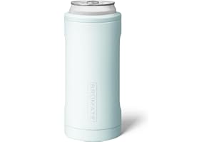 BrüMate Hopsulator Slim Can Cooler Insulated for 12oz Slim Cans | Skinny Can Insulated Stainless Steel Drink Holder for Hard Seltzer, Beer, Soda, and Energy Drinks (Blue Agave)