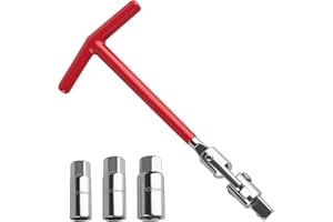 DONGFENGLION Zündkerzenschlüssel Set 4 TLG, Universal T-Griff Zündkerzenschlüssel 16mm 18mm 21mm, Flexibles Zündkerzen Steckschlüssel Werkzeug für Auto Motorrad Rasenmäher Zündkerzen schlüssel 21mm