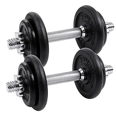 Songmics lot de 2 haltères courts en fonte, 20kg