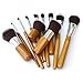 Galwad ®11pcs Makeup Brush Set - Natural Makeup Brushes - Cosmetics Tools - Bamboo Handles Makeup Brushes Set - Soft Make up Brush Set - Eco-friendly Make Up Brush Kit - Make up Brushes (11Pcs Bamboo)