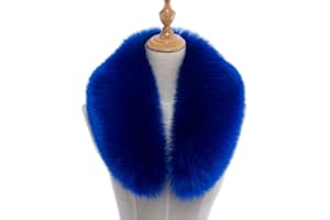 Asudaro Damski futrzany kołnierz, futrzany kołnierz, sztuczne futro, futrzany szal z kapturem, zimowy szal pashminas, sztuczne futro, kołnierz futrzany, zawijany do płaszcza kurtki puchowej z guzikami 55-90 cm