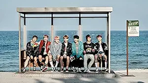 SUNBIRD BTS Boys Sitting Rock Multicolor Wall Poster Canvas Print Oil Painting Poster Art Print Modern Home II Living Room II Bedroom II Office Wall Decorative Poster (No Frame) 2ft x 4ft