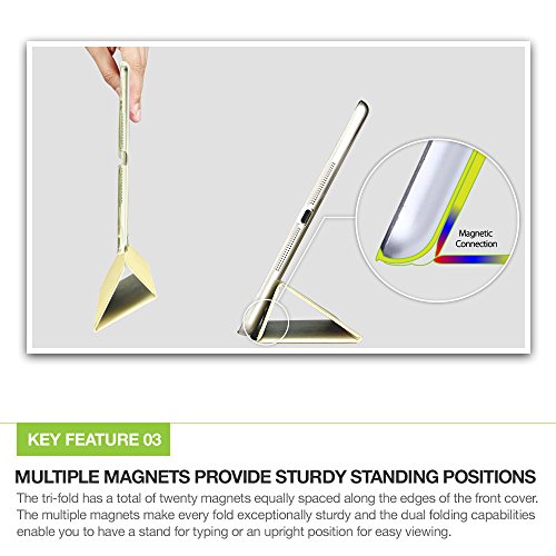 iPad Mini Hülle, ESR® Yippee Series Auto Aufwachen / Schlaf Funktion PU Ledertasche mit Durchschaubar Rückseite Abdeckung Schutzhülle für iPad mini 3/2/1 (Frühling Vanila) - 7
