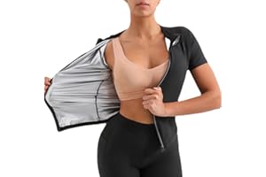 Jungerhouse Vetements de Sudation Femmes Haut de Sudation Vetement Neoprene Accélérer Transpiration Ventre Plat Anti Cellulite pour Minceur Fitness Jogging Yoga