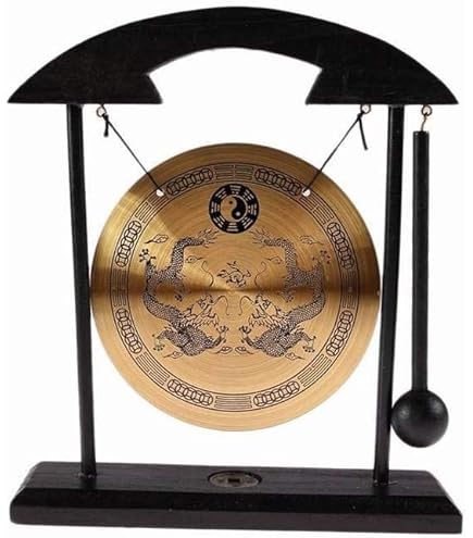 Gong Cinese Decorativo 30 Cm Con Supporto E Battente - Perfetto Per Meditazione E Musica - Foto 9