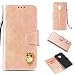 Produktbild Samsung A8 Plus 2018 Hülle,Alfort Samsung A8 Plus 2018 Schutzhülle, Simulations-Retro-Ledertasche Flip Wallet Lederhülle Elegant Design Premium PU Leder Hohe Qualität Tasche Case Cover Kasten Abdeckung Wallet für Samsung A8 Plus 2018 Smartphone Funktion Standfunktion Unterstützte Telefone und Magnetverschluss ( Rose Gold )