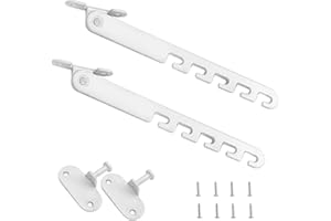 Lxoraziy 2 Pezzi Ferma Finestra Limitatore di Finestre, Manopole Ribaltabili per Finestre, Serratura per finestra con 4 Viti per la Regolazione Della Finestra(Bianco)