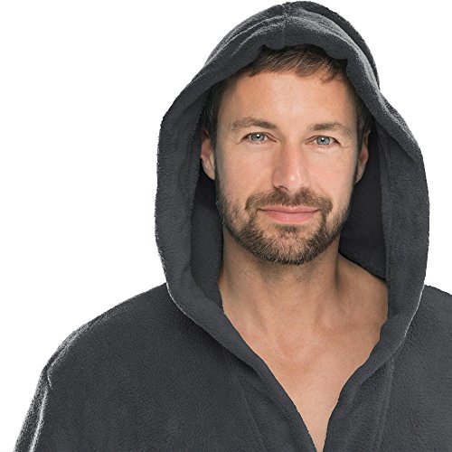 Bademantel mit Kapuze für Damen & Herren, Morgenmantel alle Größen viele Farben, weich und super flauschig, Coral-Fleece, aqua-textil Sauna-mantel lang Serie Malibu - 4