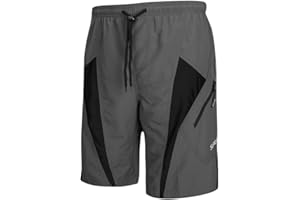 Santic Pantaloncini da Ciclismo da Uomo,MTB Ciclismo Corti 4D Imbottitura Corsa All'aperto Traspiranti, Mountain Bike,Arrampicata,Abbigliamento Bici Sciolti e Casual