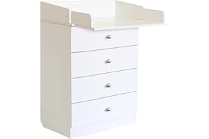 Aufklappbare Wickelkommode Wickeltisch Simple Serie in weiß 47 x 60 x 91,7 cm von Polini Kids