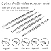 EZGO Blackhead & Blemish Remover Kit/Tool, 5 Professional Surgical Extractor Instruments, Cure Pimples, Blackheads, Comedones, Acne (Blue)