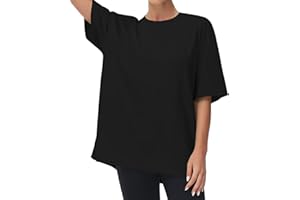 THE GYM PEOPLE Women's Casual Oversized T-Shirts Summer Crewneck Short Sleeve Workout Basic Tee Tops