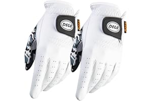 DEGA - Guanti da golf 100% Cabretta in pelle da uomo, con pollice sinistro, stampa bandiera Union Jack, Golf ICONIC, SCOTLAND, VIKING e altri stili