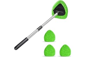Adunsiaoto Brosse de Nettoyage Pare-Brise Voiture Kit, Brosse de Nettoyage Voitures avec 180° Rotative Poignée Télescopique, Brosse Lavage Voiture Nettoyage à Manche Long Kit, pour Véhicule Voiture
