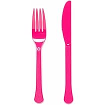 Posate Ecologiche Amscan - Set 24 Pezzi Lavabili Viola Uva - Foto 11