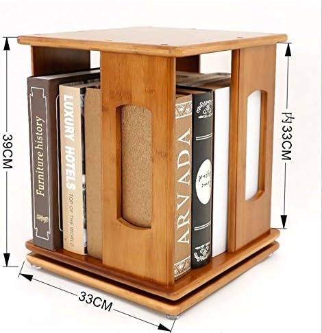 QXWL Bookshelf Desktop Bookshelf Simple Shelves Bamboo 360 degree rotating bookcase Simple storage rack Children's Divider Bookshelves Creative Office Study Room Storage Rack ( Color : B )