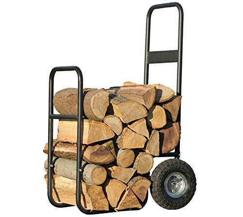 ShelterLogic Kaminholzwagen Edelstahl, Brennholzkarre und Holzkorb für Kaminholz; Kaminholzwagen mit Rollen für Innen- und Außenbereich