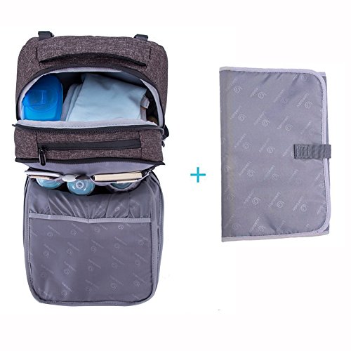 Lekebaby Unisex Baby Wickelrucksäcke mit Wickelauflage und Kinderwagen Haken - 4