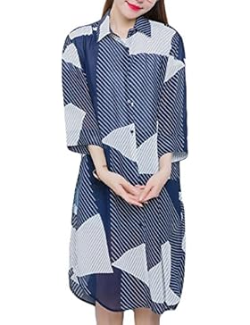 Di Grandi Dimensioni Le Donne La Sezione Più Lunga Sottile Camicia Di Chiffon Cardigan Indumenti Di Protezione...
