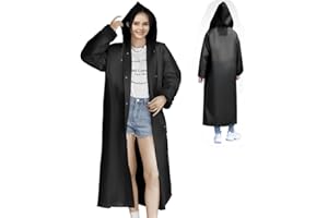 CHGANG Rain Ponchos, EVA Portable Adults Waterproof Ponchos, Reusable raincoat with Hoods for Camping, Hiking Travel, Amusement Parks, Festival