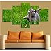 Produktbild hhlwl Kunstwerk Poster HD Prints Home Tier Katze Dekor 5 Stücke Schöne Wandkunst Modulare Für Nacht Hintergrund Bilder Leinwand Malerei-20x35/45/55cm-frame