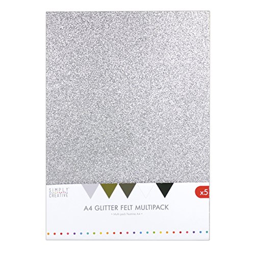 Simply Creative SCPCK002 Feutrine Pailletée A4, Multicolore, 30 x 22 x 2 cm