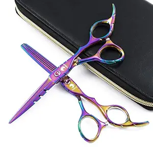 6.0 Inch, Rainbow: Tijeras Professional Salon Hair Cutting Thinning Scissors Barber Shears Hair Cutting Tools Set