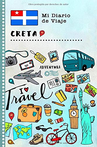 Creta Mi Diario de Viaje: Libro de Registro de Viajes Guiado Infantil - Cuaderno de Recuerdos de Actividades en Vacaciones para Escribir, Dibujar, Afirmaciones de Gratitud para Niños y Niñas
