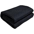 MAMRAJ Plain Acrylic Wool Blankets, Full-Length, Solid-Design Single Bed [Black] ( 225 cm x 150 cm)