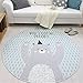 Produktbild GWELL Süß Tier Motiv Fußmatten Runde Teppich Kinderzimmer Weich Plüsch Anti-Rutsch Kinderteppich für Schlafzimmer Wohnzimmer Bär 100 x 100 cm