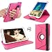 Produktbild PLM® "Konya" Pink Samsung Galaxy Tab 3 8.0 Kunstleder Hülle Schutzhülle Tasche Flip Cover Case 360° Premium Ledertasche Lederhülle - mit Ständerfunktion, Elastik Halteschlaufe, Kartenfächer, Elastikbandverschluss