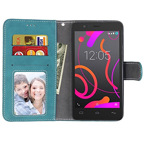BQ Aquaris E4 5 4 5 Funda   VENTER   Cubierta Funda con ranuras para tarjetas  Flipable tel  fono m  vil flip Funda  Cubierta de tel  fono m  vil protectora Funda accesorio m  vil protecci  n de parachoques Para BQ Aquaris E4 5 4 5