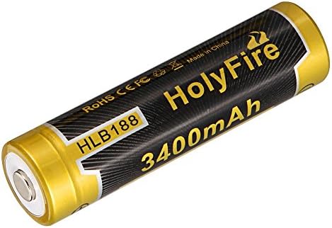 1x 3400mAh 18650 HolyFire PROTECTED Rechargeable High Performance Li-ion Batteries 3.7V For High Power 18650 Flashlights- NOT for ecig devices