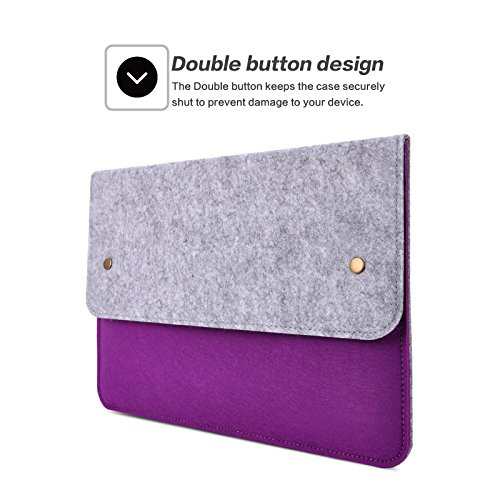 YESSBON 13,3 Zoll Macbook Air/Pro Retina Schönem Filz Sleeve Filztasche Hülle Ultrabook Laptop Tasche Notebook-Taschen Speziell für 13,3 Apple Macbook Pro Retina und Macbook Air Zoll entworfen – Grau& Blaurot - 3