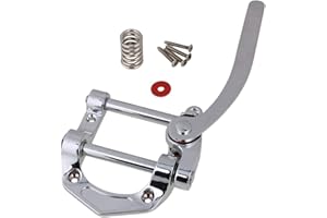 Alnicov Unidad de trémolo para guitarra, puente vibrato, cordal de vibrato, trémolo para guitarras eléctricas Tele, SG, LP, ETC, cromadas