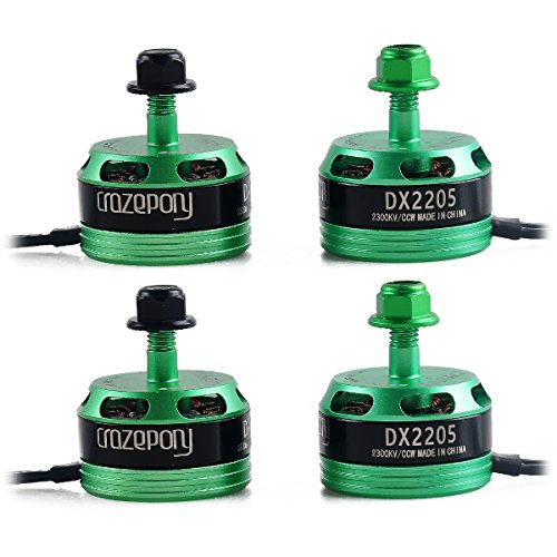 DroneAcc 4pcs DX2205 2300KV Brushless Motor 2CW 2CCW 2-4S Racing Edition Green for QAV210 X220 QAV250 FPV Racing Drone