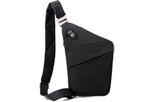 CHAMAIR Anti Theft Crossbody Bag - Travel Chest Sling Bag for Women & Men (Black Left Shoulder)