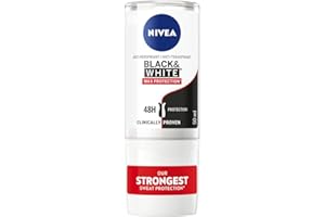 ‎NIVEA NIVEA Black & White Max Protection (50 ml), Deodorant für Damen, Anti-Transpirant Roll On zur Reduzierung von weißen Flecken, Deodorant Damen, maximaler Schutz, 48h Schutz